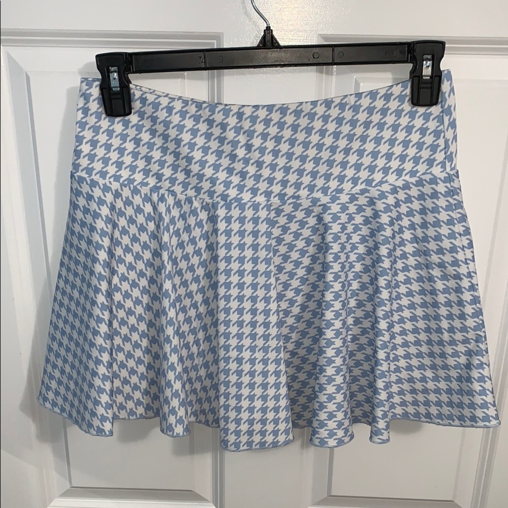 HALARA XL Light Blue Houndstooth Mini Skort